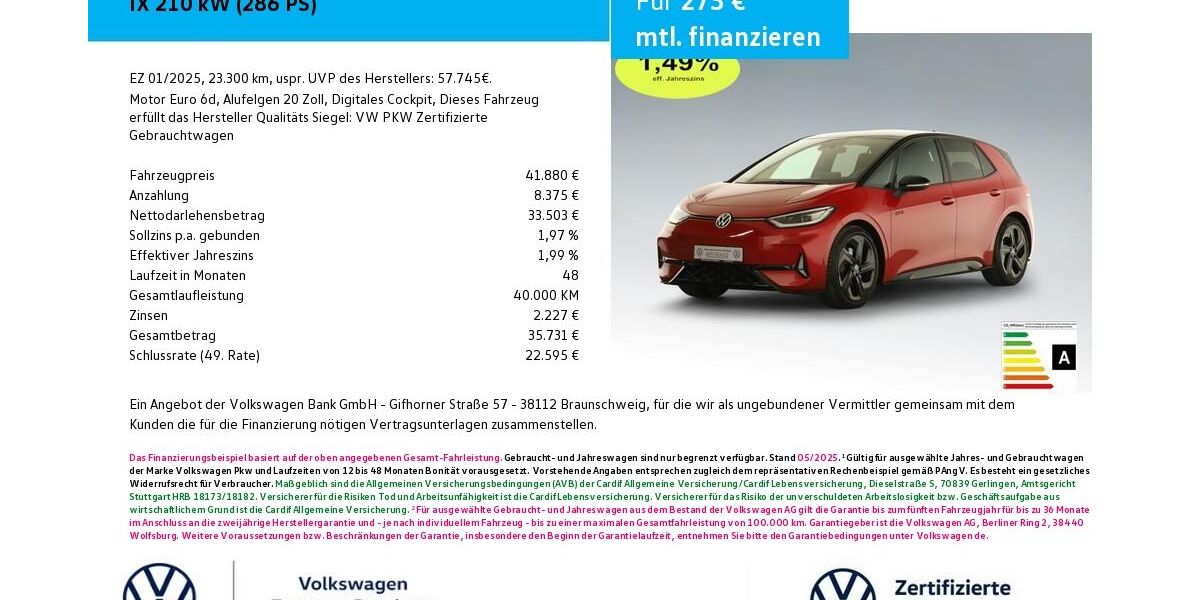 VW ID.3 23.300 km 39.880 &euro; Bamberg 96052