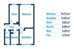 Etagenwohnung Reichenbach im Vogtland - 3 Zimmer, 58 m&sup2;, 350&euro; | Angebot:25271891
