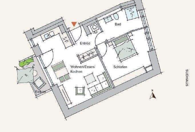 Etagenwohnung Erlangen Innenstadt - 2 Zimmer, 57 m&sup2;, 515.590&euro; | Angebot:26435726