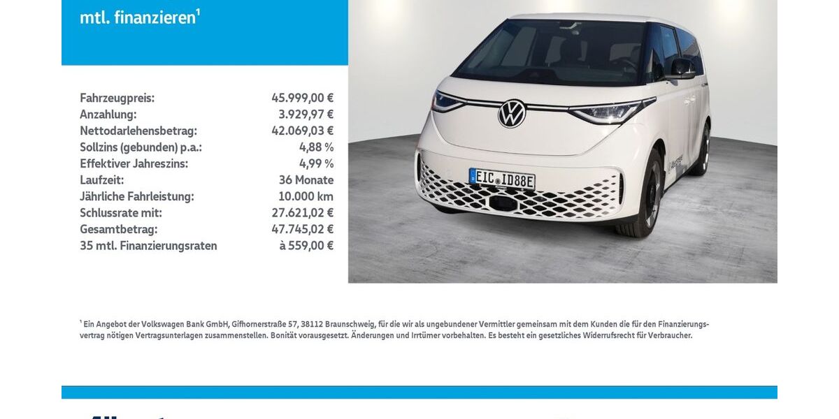 VW ID. Buzz 24.132 km 45.999 &euro; Leinefelde-Worbis/DE 37327