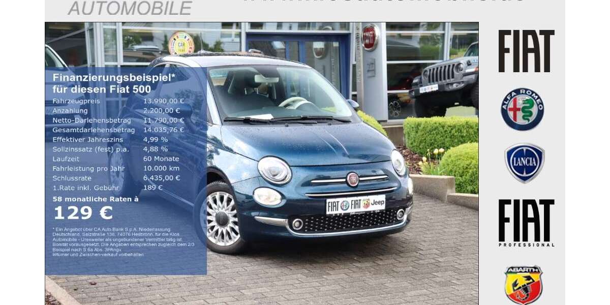 Fiat 500 25.158 km 13.990 &euro; Marpingen 66646