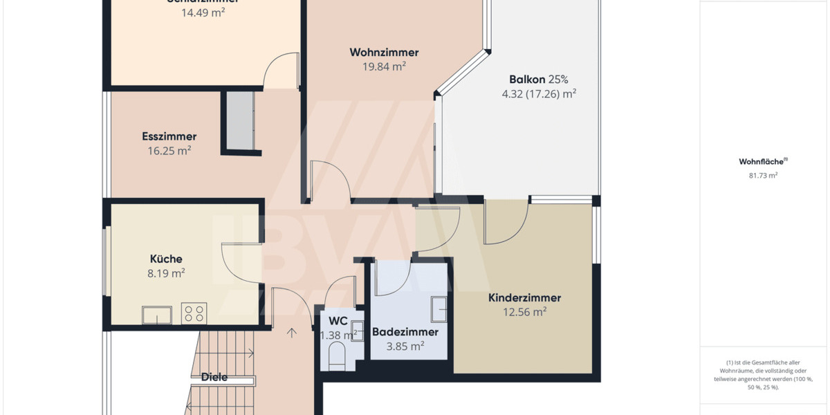 Etagenwohnung Amberg - 3 Zimmer, 82 m&sup2;, 189.000&euro; | Angebot:25666126