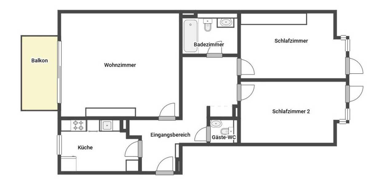 Etagenwohnung Offenbach am Main - 3 Zimmer, 86 m&sup2;, 319.000&euro; | Angebot:26881620