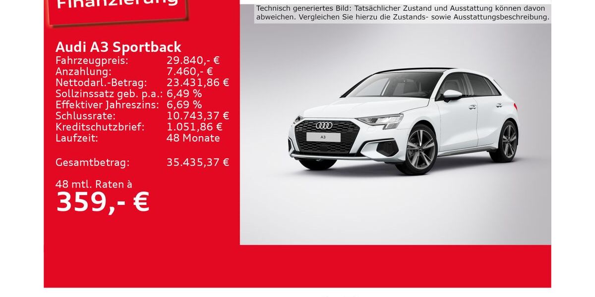 Audi A3 10.983 km 29.840 &euro; Ulm 89073