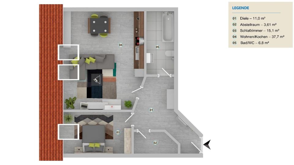 Etagenwohnung Spremberg - 2 Zimmer, 64 m&sup2;, 319&euro; | Angebot:23704738