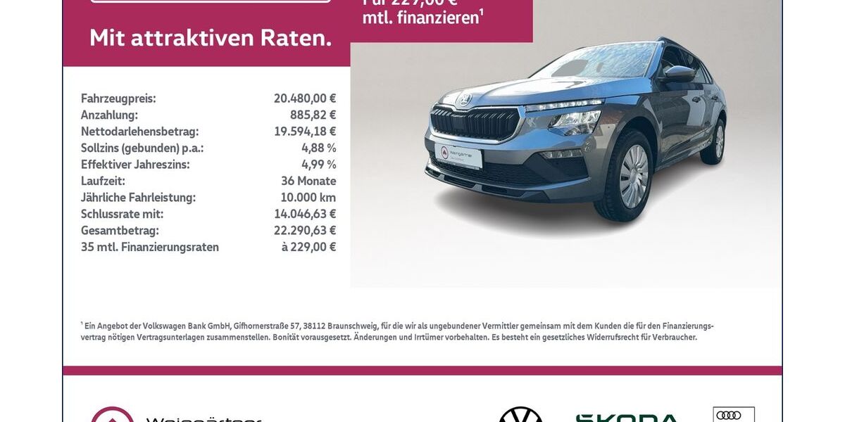 Skoda Kamiq 17.500 km 20.480 &euro; Miesbach 83714