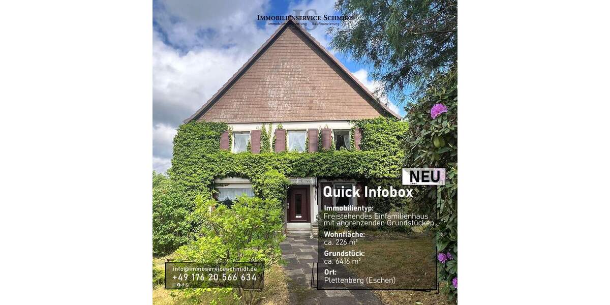 Bauernhaus, Landhaus Plettenberg - 9 Zimmer, 226 m&sup2;, 349.900&euro; | Angebot:25472262