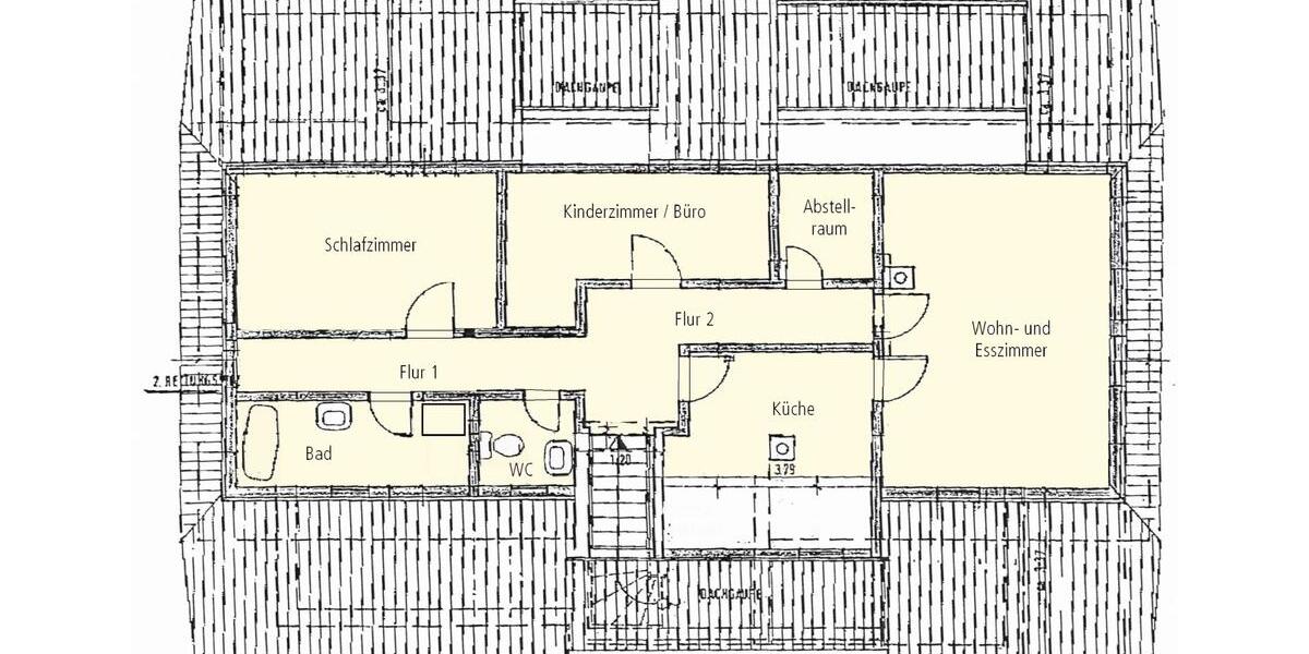 Dachgeschoßwohnung Friesenheim - 2.5 Zimmer, 71 m&sup2;, 600&euro; | Angebot:26366168