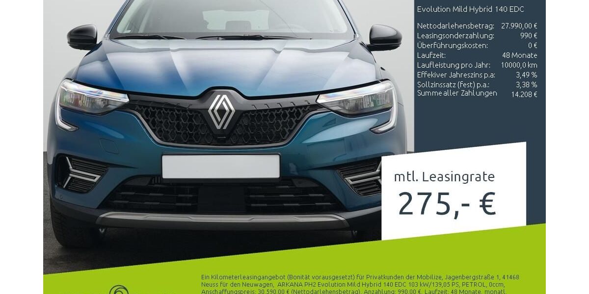 Renault Arkana 1.443 km 26.290 &euro; Münster - Amelsbüren 48163