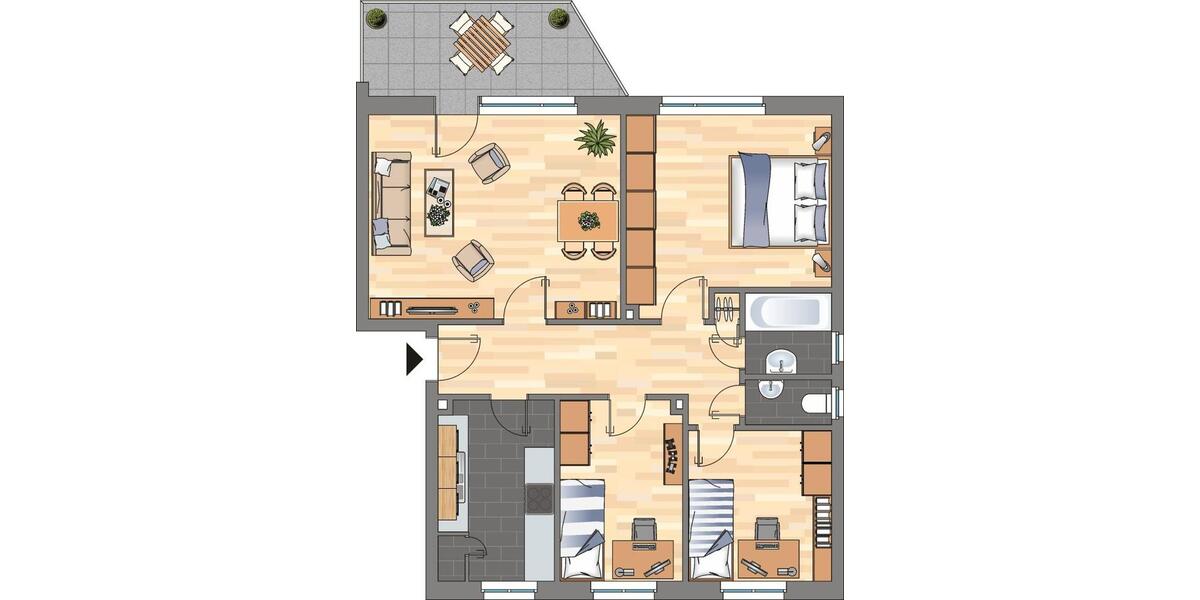 Erdgeschoßwohnung Zeven - 4 Zimmer, 73 m&sup2;, 649&euro; | Angebot:26349673
