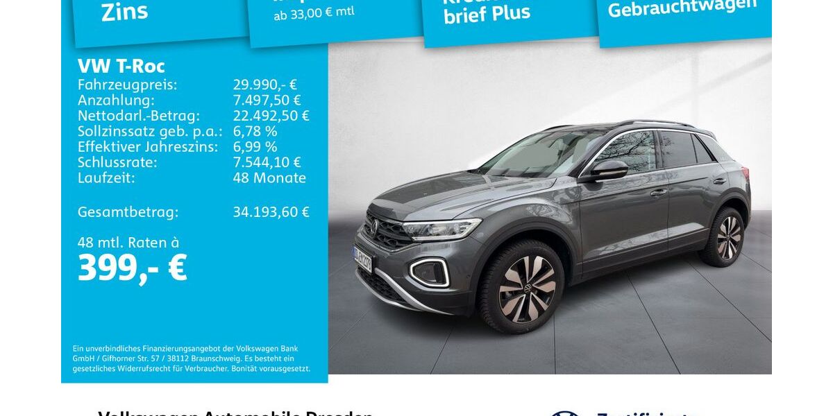 VW T-Roc 9.747 km 29.990 &euro; Dresden 01067