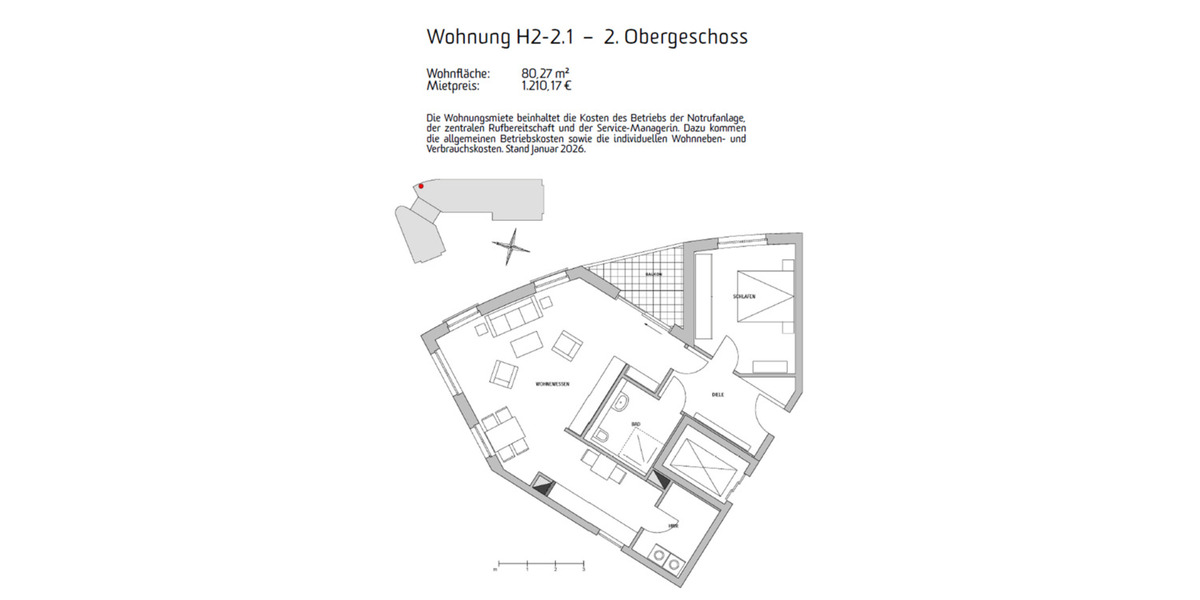 Etagenwohnung Neunkirchen-Seelscheid Seelscheid - 2 Zimmer, 80 m&sup2;, 1.210&euro; | Angebot:24152579