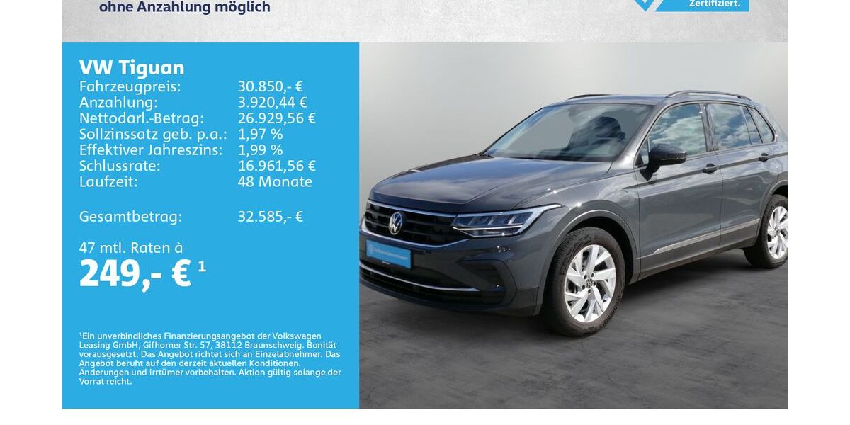 VW Tiguan 47.000 km 30.850 &euro; Kreuzwertheim 97892