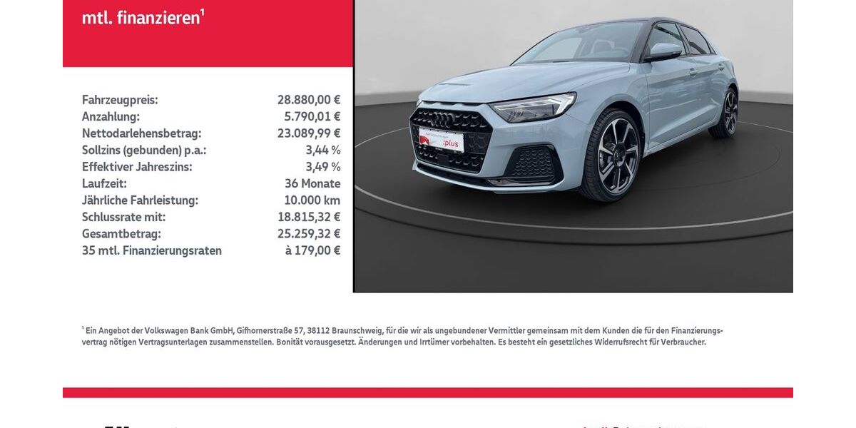 Audi A1 6.655 km 28.880 &euro; Nordhausen 99734