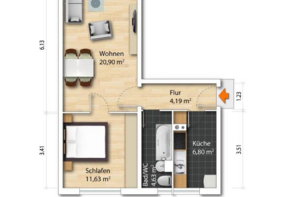 Wohnung zum Kaufen in Dresden 98.340 € 49.17 m² 2 zimmer