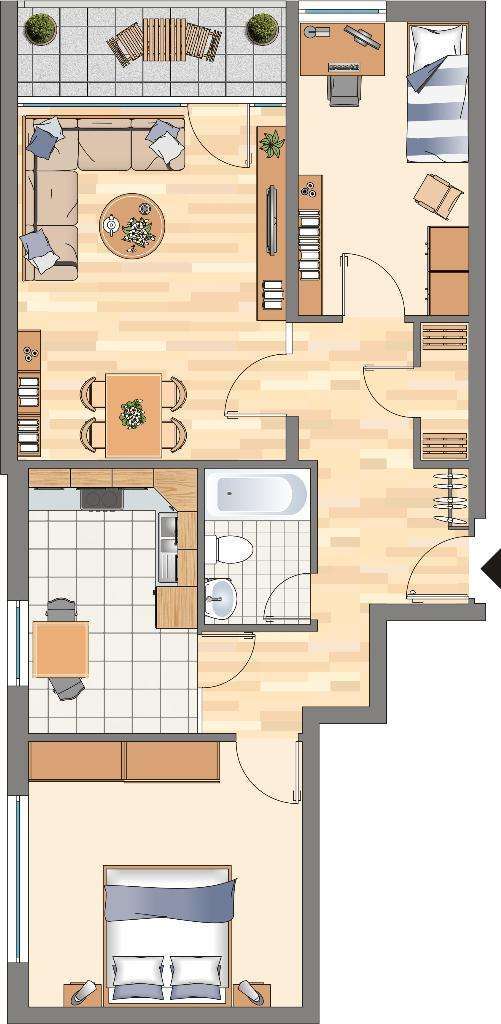 Wohnung zum Mieten in Dortmund 390,39 € 76.83 m² 3 zimmer