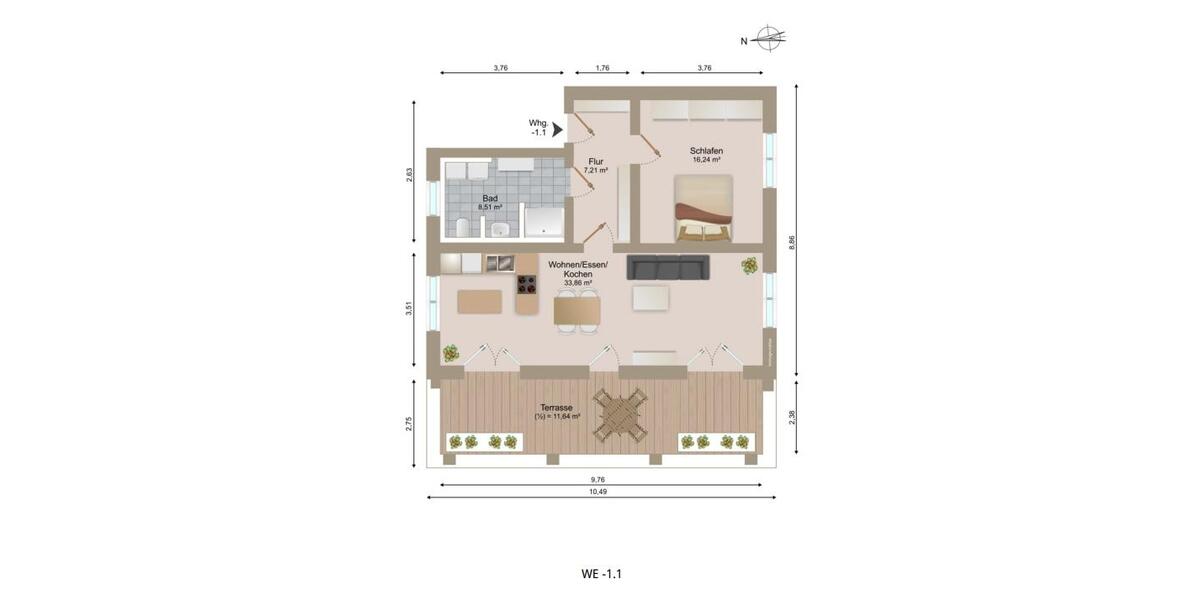 Etagenwohnung Straubing - 2 Zimmer, 77 m&sup2;, 930&euro; | Angebot:26134342
