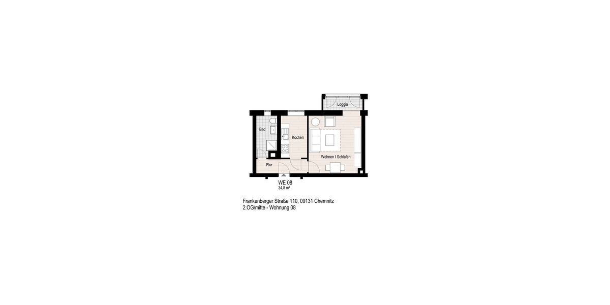 1-Zimmer-Wohnung mit Loggia in Chemnitz-Hilbersdorf! - Etagenwohnung Chemnitz Hilbersdorf | Angebot:26108253