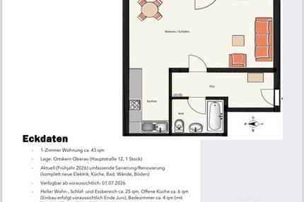 Wohnung Garmisch-Partenkirchen Breitenau - 1 Zimmer, 43 m&sup2;, 750&euro; | Angebot:26152290
