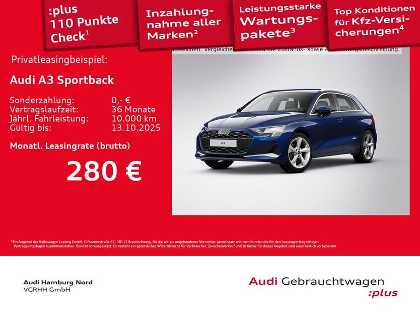 Audi A3 10.174 km 32.480 € Hamburg 22419