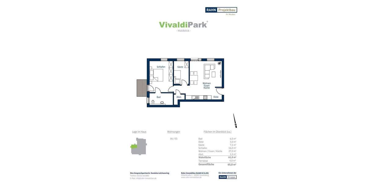 Etagenwohnung Ennepetal Voerde - 3 Zimmer, 61 m&sup2;, 237.000&euro; | Angebot:24708664