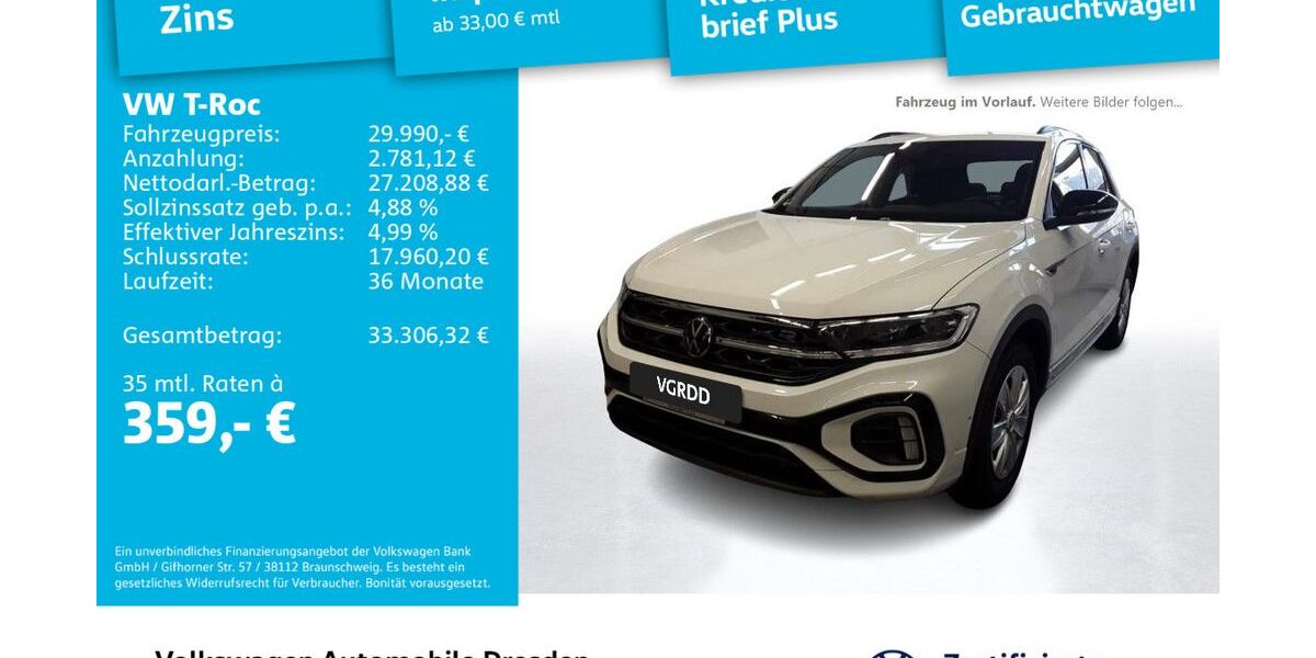 VW T-Roc 21.561 km 28.990 &euro; Dresden 01067