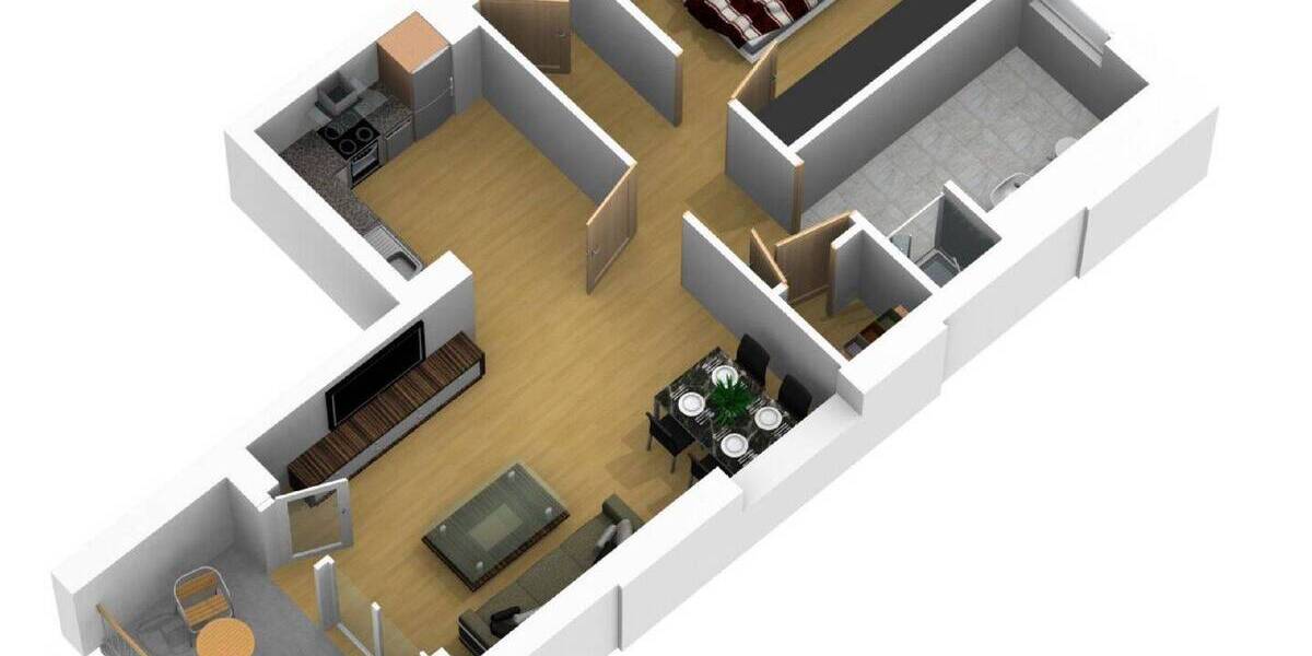 Etagenwohnung Schwerin Weststadt - 2 Zimmer, 57 m&sup2;, 666&euro; | Angebot:26876091
