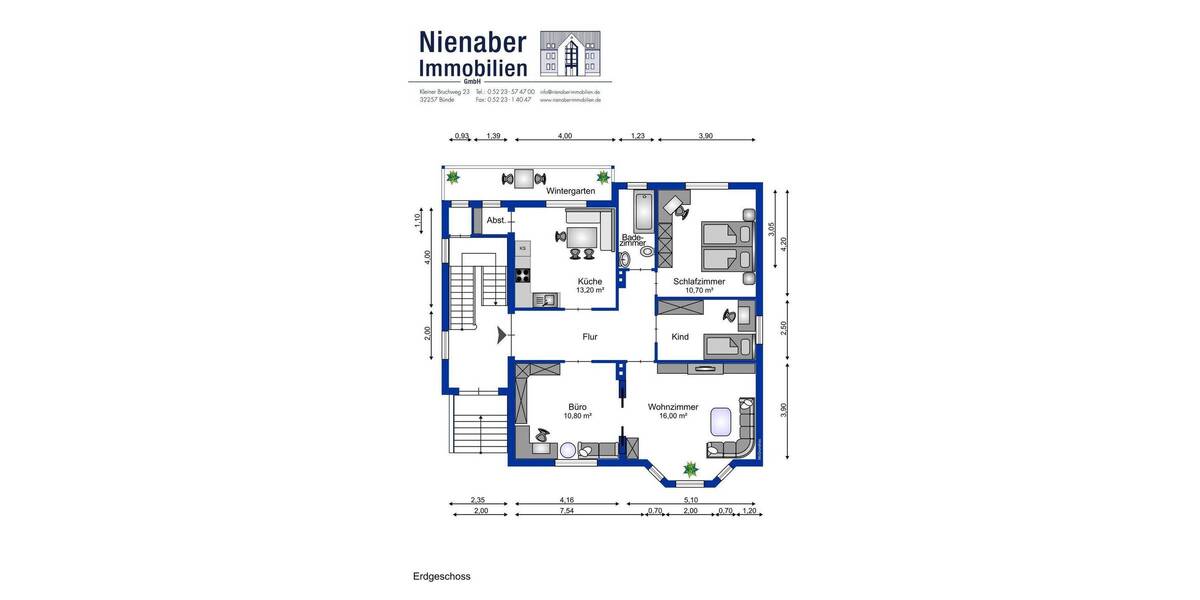 Geräumiges Stadthaus (Altbau) mit 3 Wohnungen und 2 Garagen in stadtnaher Wohnlage in Bünde-Ennigloh 1 zimmer