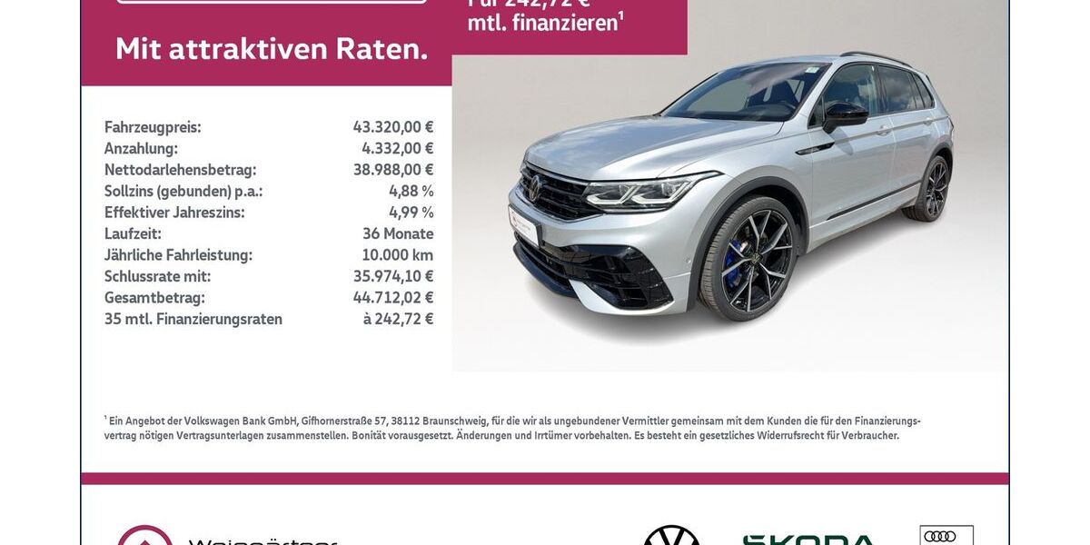 VW Tiguan 27.200 km 43.320 &euro; Miesbach 83714