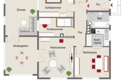 4 Zi Wohnung ca 95 m2 Erd 2 Familienhaus XXL Garten Alleinnutzung
