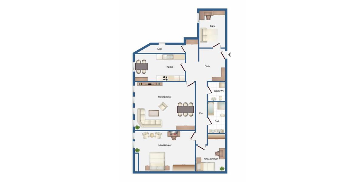 Dachgeschoßwohnung Damme - 4 Zimmer, 115 m&sup2;, 750&euro; | Angebot:25444345