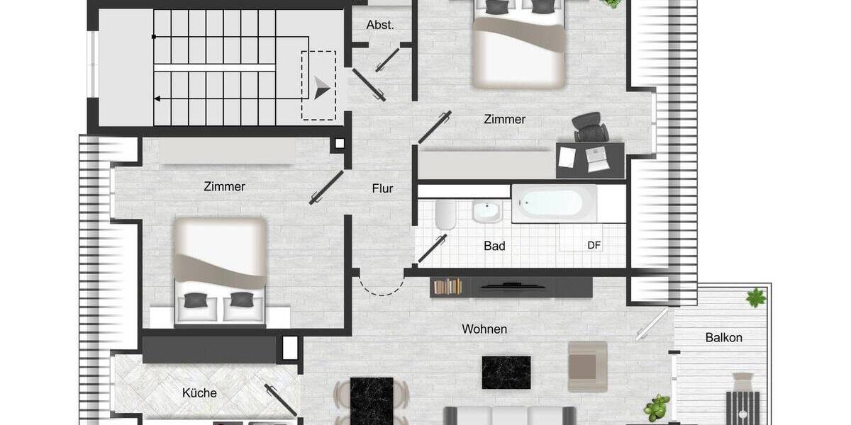 Etagenwohnung Höhenkirchen-Siegertsbrunn Siegertsbrunn - 3 Zimmer, 72 m&sup2;, 449.000&euro; | Angebot:26219083