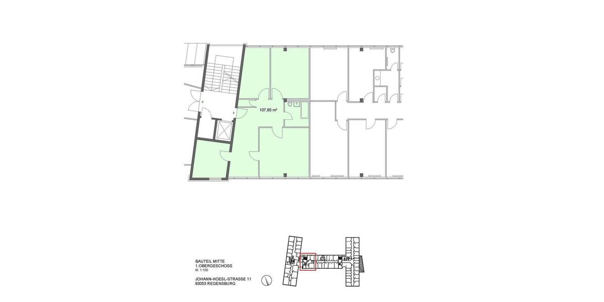 Gewerbeobjekt Regensburg Galgenberg - 3 Zimmer, 107 m&sup2;, 1.880&euro; | Angebot:26388934