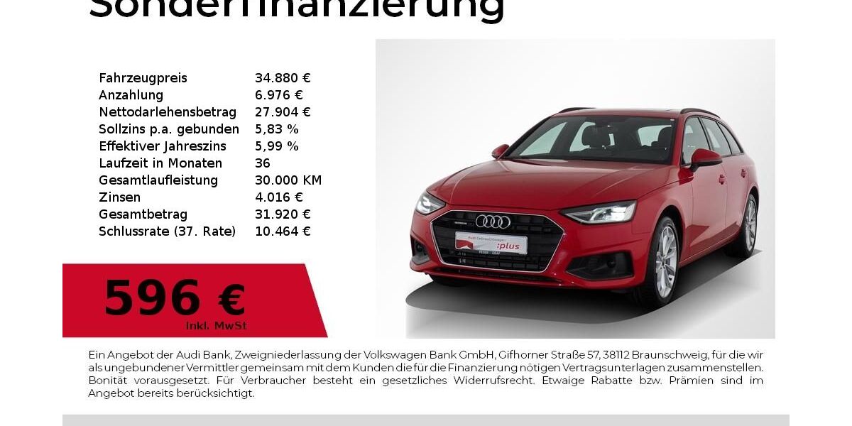 Audi A4 29.999 km 34.330 &euro; Nürnberg 90441