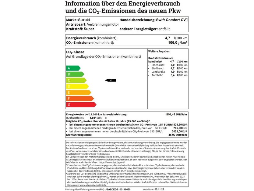Suzuki Swift Comfort CVT Hybrid +LED+CarPlay+ 2.950 km 19.890 € Meerbusch 40667
