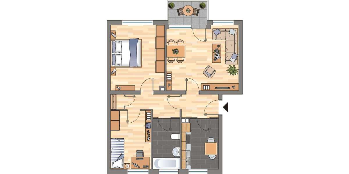 Etagenwohnung Weißenthurm - 3 Zimmer, 67 m&sup2;, 669&euro; | Angebot:26688311