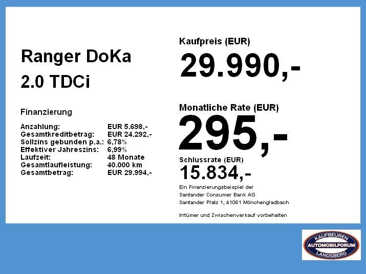 Ford Ranger 78.136 km 29.990 &euro; Kaufbeuren 87600