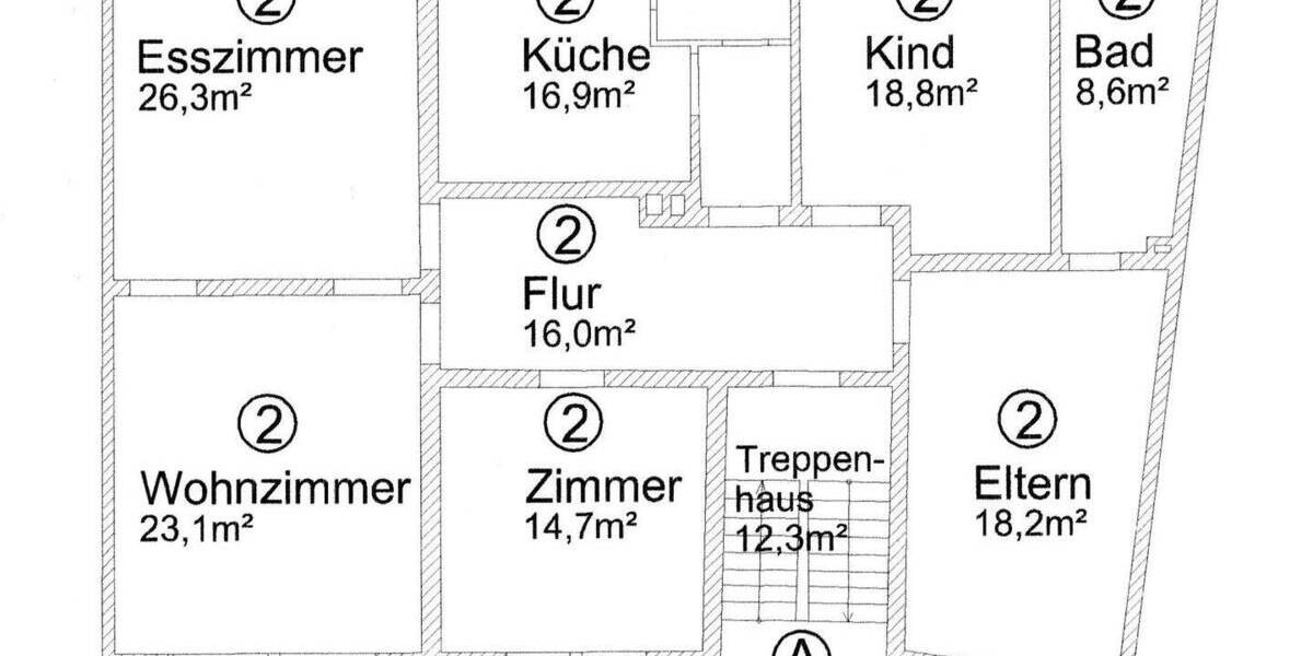 Etagenwohnung Dortmund Mitte - 5 Zimmer, 148 m&sup2;, 522.000&euro; | Angebot:26319152