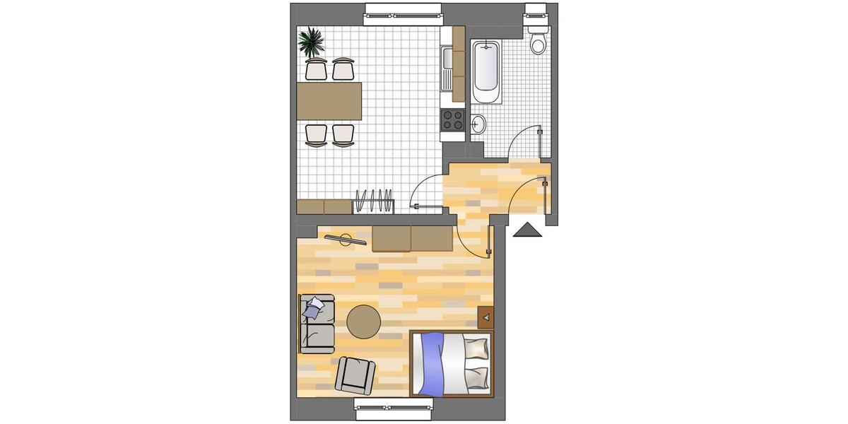 Etagenwohnung Dortmund Brackel - 1 Zimmer, 43 m&sup2;, 167&euro; | Angebot:26677815