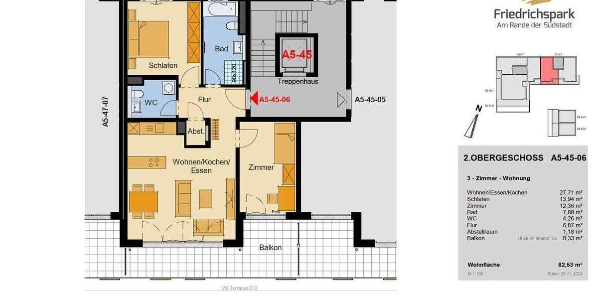 Etagenwohnung Villingen-Schwenningen Villingen - 3 Zimmer, 82 m&sup2;, 430.150&euro; | Angebot:25746138