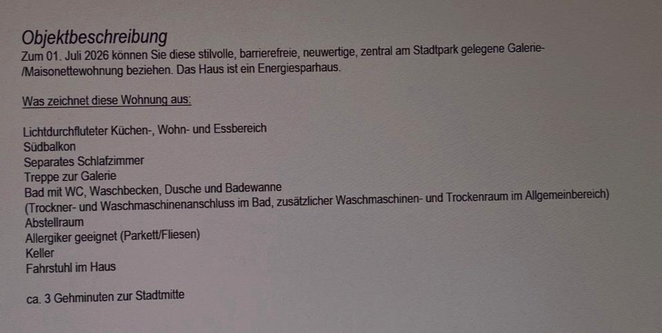 Maisonettenwohnung Zwiesel - 2.5 Zimmer, 65 m&sup2;, 600&euro; | Angebot:26381489