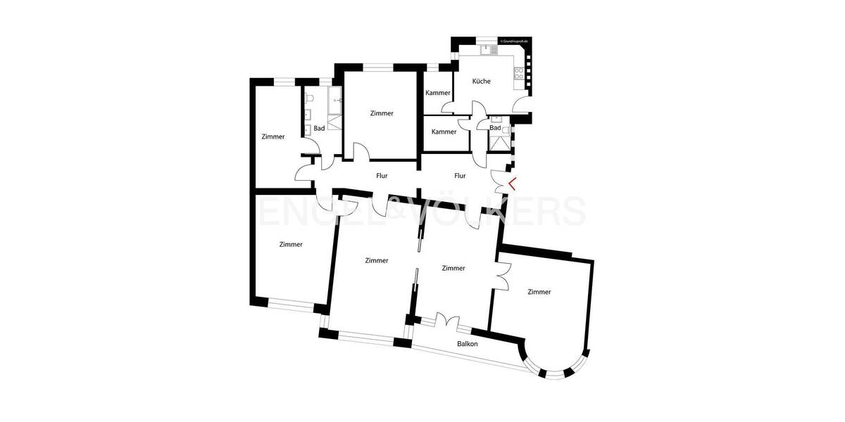 Etagenwohnung Berlin Wilmersdorf - 6 Zimmer, 206 m&sup2;, 995.000&euro; | Angebot:26856119