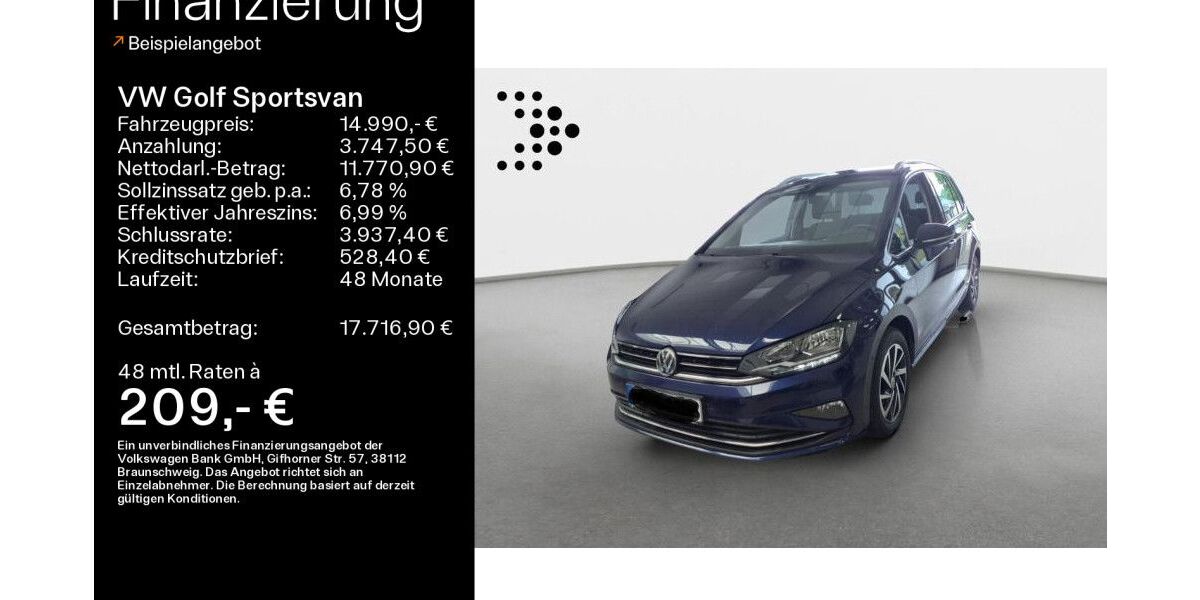 VW Golf Sportsvan 113.900 km 14.490 &euro; Sand am Main 97522
