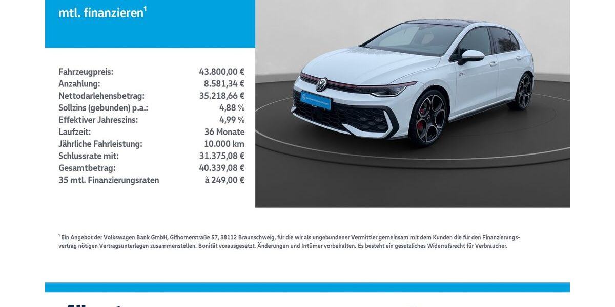 VW Golf 19.100 km 43.800 € Mühlhausen/Thüringen 99974