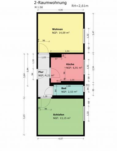 Erdgeschoßwohnung Oschersleben (Bode) - 2 Zimmer, 43 m&sup2;, 301&euro; | Angebot:26296882