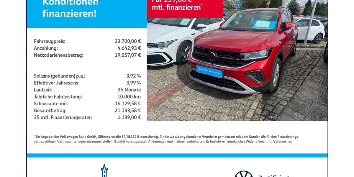 VW T-Cross 4.456 km 23.700 &euro; Woldegk 17348