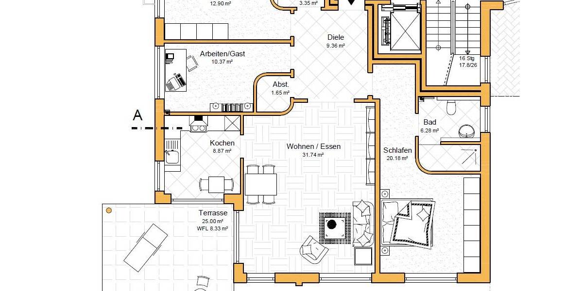 Etagenwohnung Bad Sassendorf Sassendorf - 4 Zimmer, 113 m&sup2;, 1.150&euro; | Angebot:26657053