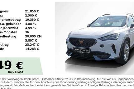 Cupra Formentor 39.650 km 21.850 &euro; Lauf an der Pegnitz 91207