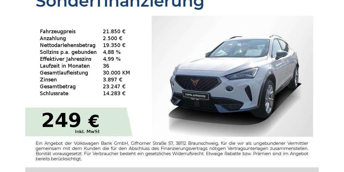 Cupra Formentor 39.650 km 21.850 &euro; Lauf an der Pegnitz 91207