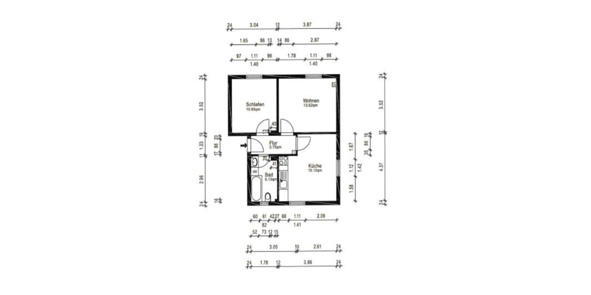 Erdgeschoßwohnung Erndtebrück - 2 Zimmer, 49 m&sup2;, 390&euro; | Angebot:25455013